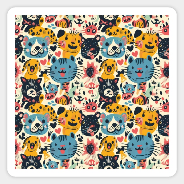 Eclectic Happy Pets and Nature Pattern Sticker by star trek fanart and more